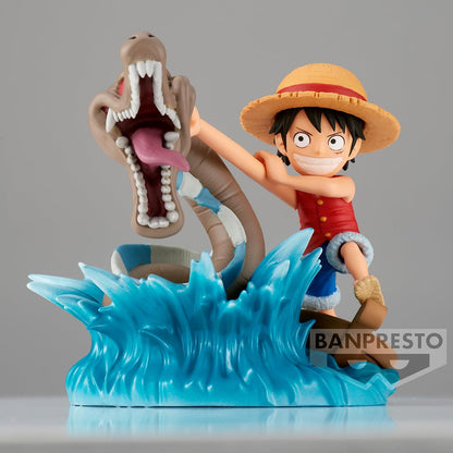 BANDAI One Piece World Collectable Figure Log Stories Monkey D. Luffy Vs Sea Monster